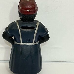 Cast Iron Bank Maid Figurine with Red Hat